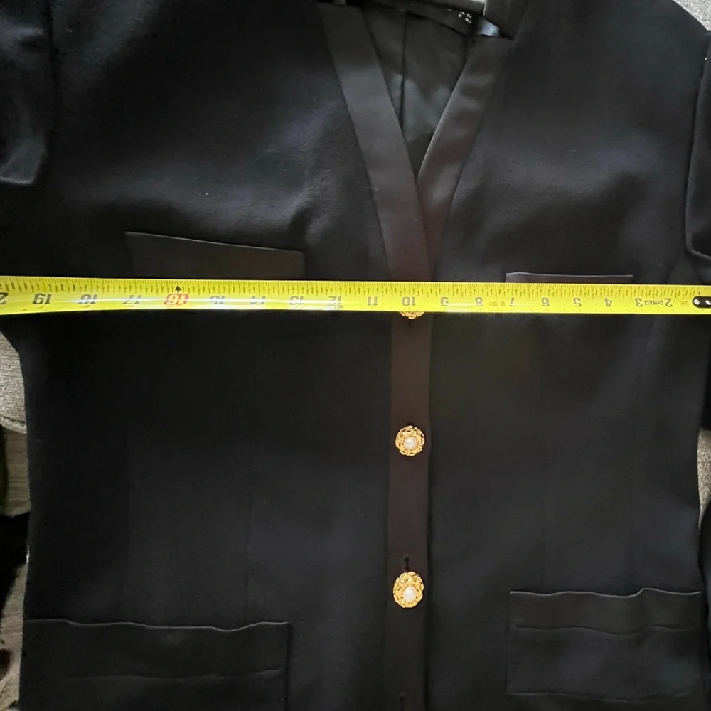 Louis Feraud Black Blazer with Gold Buttons - Picture 16 of 16